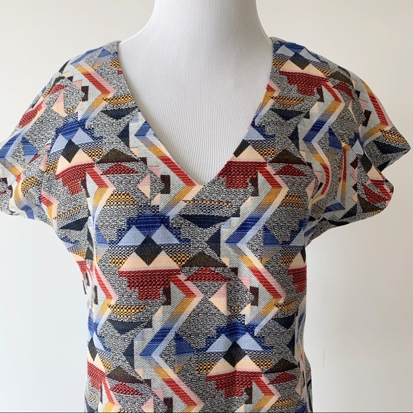 FRNCH Southwest Print Shift Dress pockets sz S NEW - Picture 12 of 16